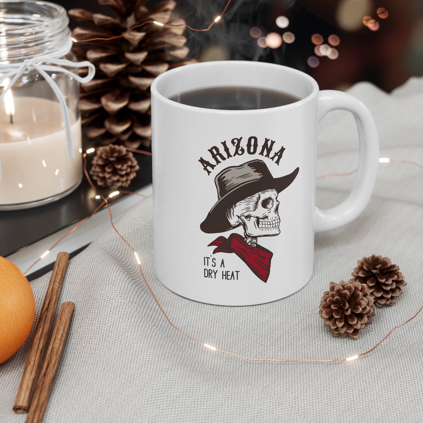 Arizona Skull Mug - "It's a Dry Heat" 11oz Coffee Cup
