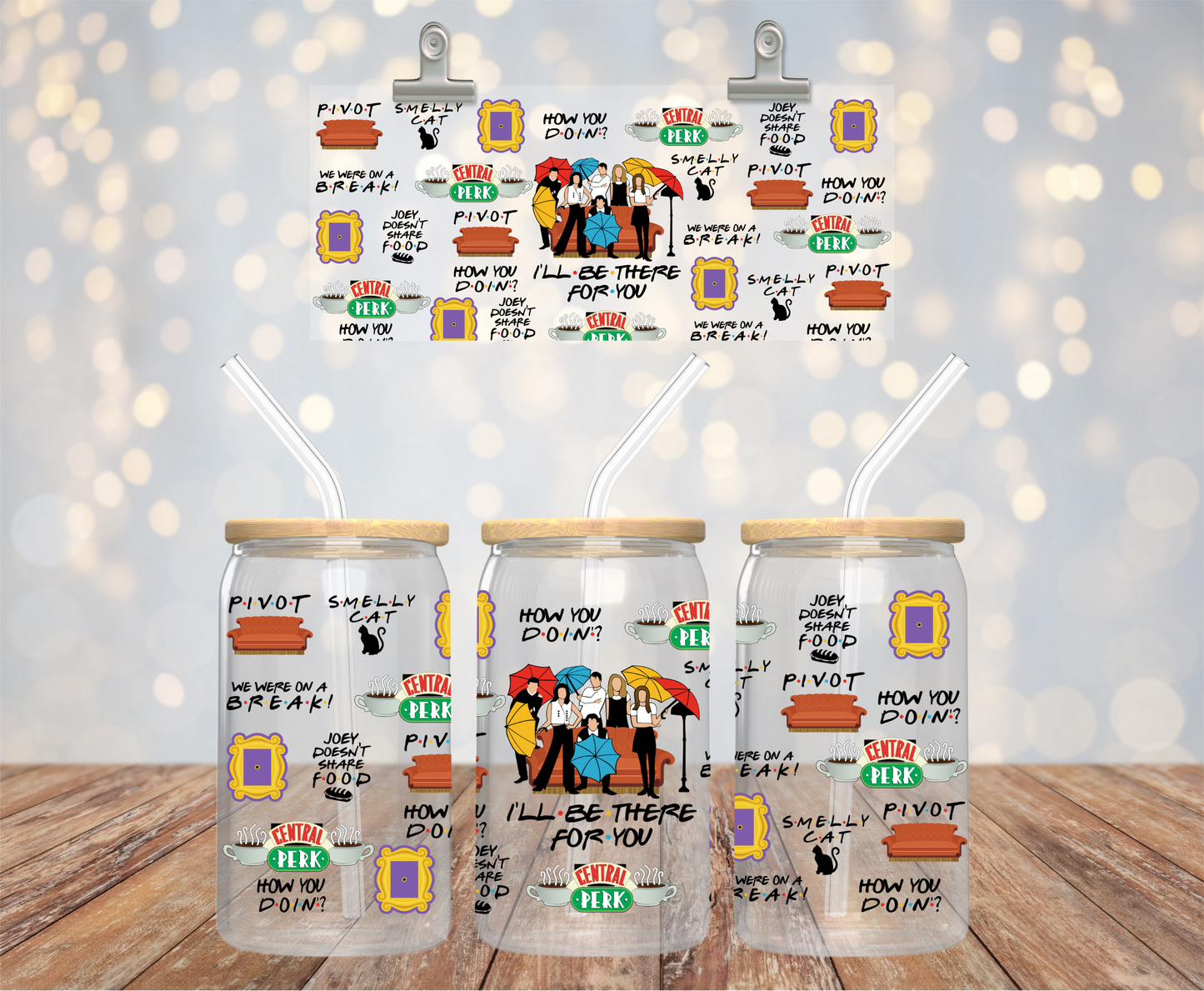 16 OZ LIBBY GLASS CUP WITH BAMBOO LID/STRAW