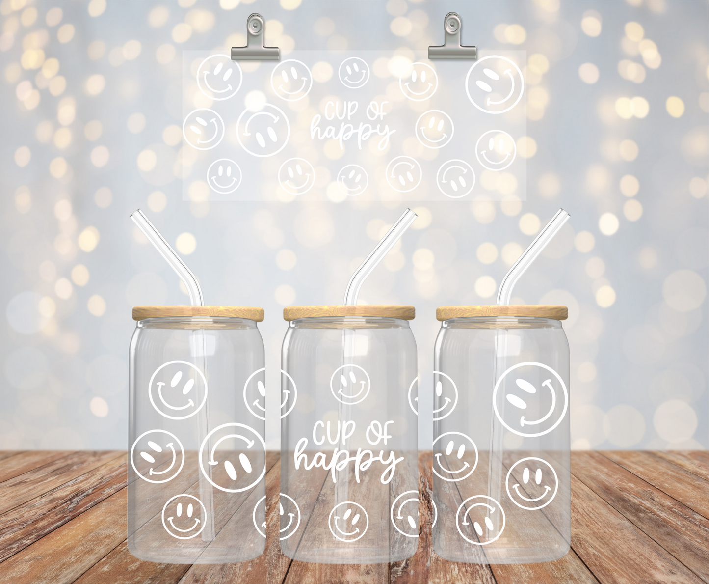 CUP OF HAPPY GLASS CUP