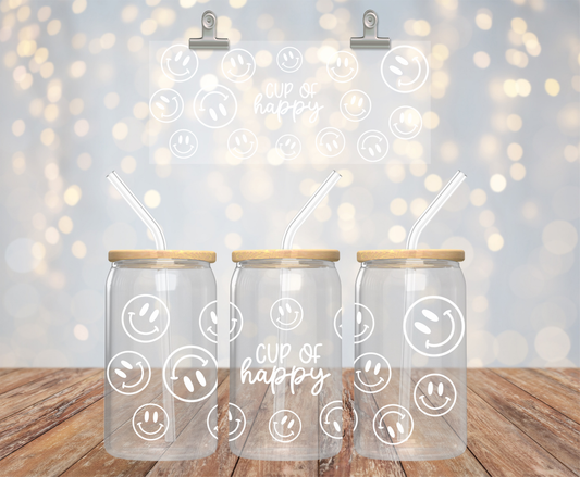 CUP OF HAPPY GLASS CUP